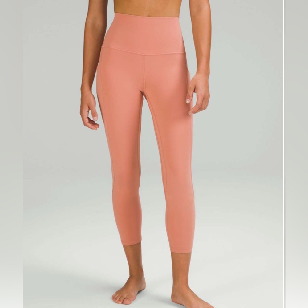 Lululemon align High Rise Pant With Pockets 25” Size 0 Pink Savannah